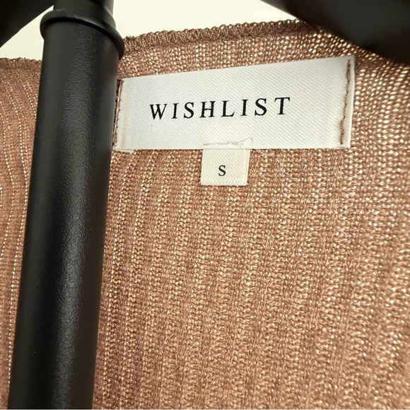 Wishlist Ribbed Wrap Top Tie Front Boho Crop Sweater Size Small - Picture 5 of 6